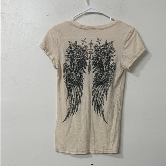 Chic Women's Cream Graphic Tee y2k - Picture 3 of 3